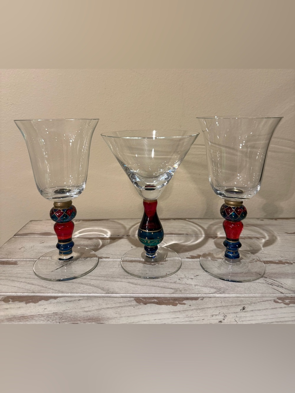 Pier 1 Imports P1C19 Harlequin Jewel Tone Stemware - Set of 3